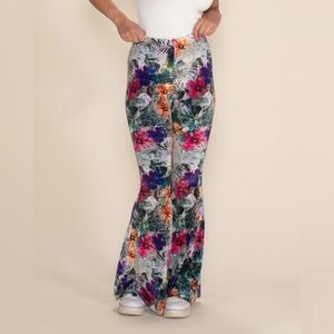 SpiritHoods Floral Boot Cut Pants - Multicolor FVelvet material. NWT